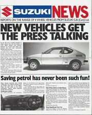 Suzuki News 1980-81 UK Market Foldout Sales Brochure SC100 GX LJ80 ST90