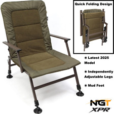 NGT XPR Carp Coarse Fishing Chair Heavy Duty Camping With Arm Rests & Mud Feet