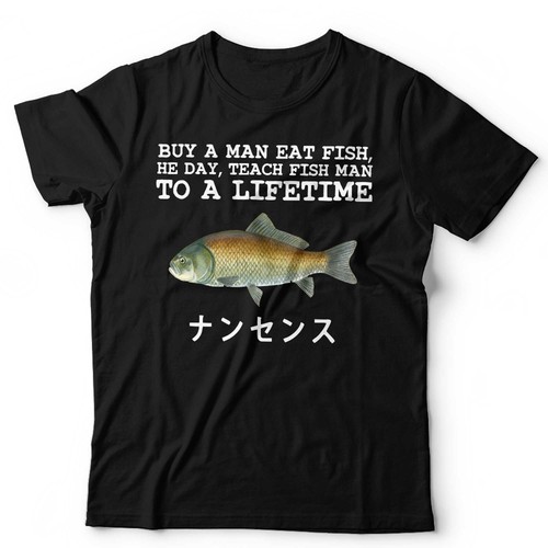 Buy man eat fish tshirt - eat,