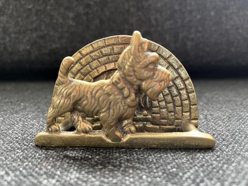 Vintage solid brass scottie - vintage,