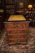 ANTIQUE STYLE GREEN LEATHER