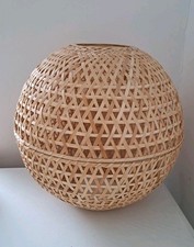 Ikea Kaseberga Handmade Bamboo Rattan Lampshade BNWOT Boho 