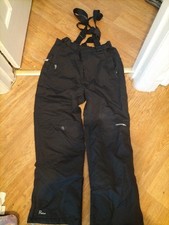 Mens Trespass Size Large Black Waterproof Snow Trousers