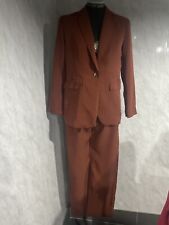 Zara Brown Blazer & Straight Fit Trousers Co Ord Suit Size Small