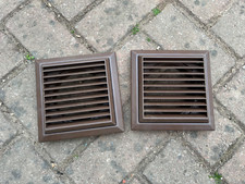 2x Extractor Fan Vent Fixed Wall Grille Brown for 4" 100mm Ducting