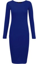 Womens Long Sleeve Plain Midi