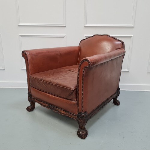 Large antique leather library - large,