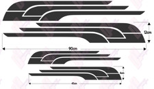 4 X MOTORHOME VINYL GRAPHICS STICKERS DECALS STRIPES CAMPER VAN 