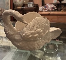 Art Nouveau SWAN PLANTER Antique CERAMIC CROWN STAFFORDSHIRE ? Figurine 