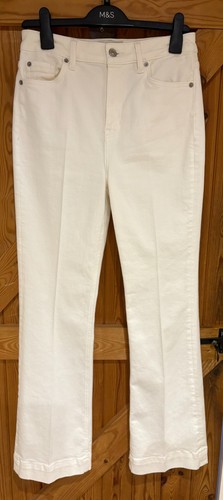 Ladies cream flared jeans - ladies,