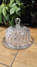 Large Vintage Covered 27.5cm Vintage Lead Crystal Cheese Cloche Cake Dome