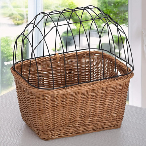 Wicker bicycle pet carrier - pet,