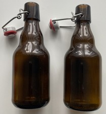 2 x Glass Beer Brown Bottles