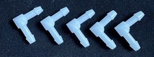  Air, Water Fuel Pipe Connector 6mm 90deg (5pcs) White Plastic