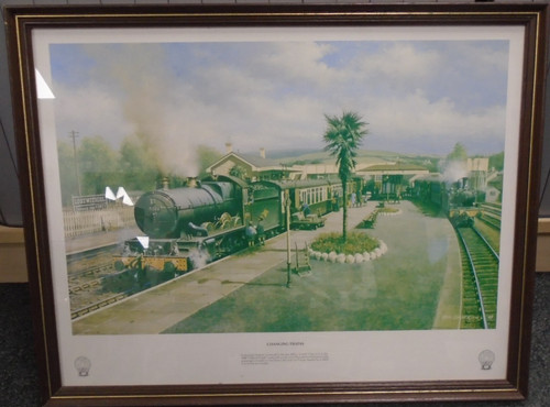 Framed print changing trains - framed,