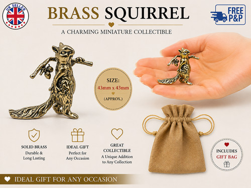 Solid brass squirrel carrying - squirrel,