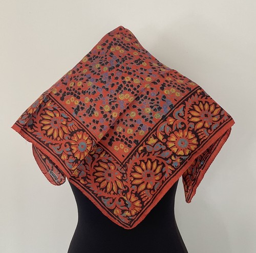 Indian pure silk scarf orange - silk,
