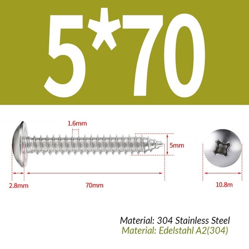 Stainless steel phillips - a2,