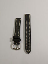 Hirsch Leather Watch Strap.Liberty 18mm Black RRP £43.00
