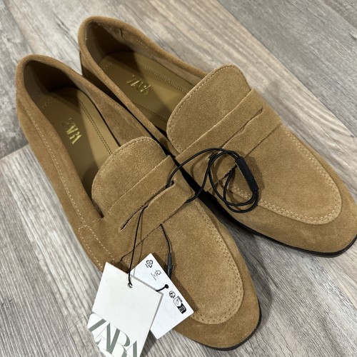 Women zara camel brown suede - zara,