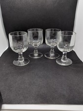 Set Of 4 Vintage Tavern Pub Rummer Drinking Glasses Clear Glass