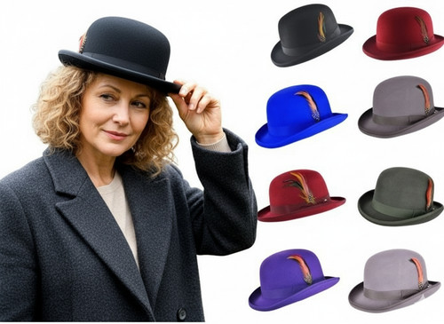 100 wool bowler hat high - bowler,