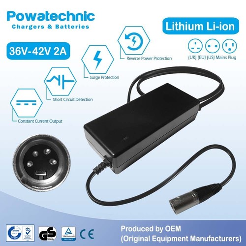 42v xlr pin charger for - 2a,