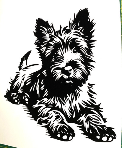 Cairn terrier dog - 1x, decal