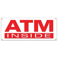 Atm inside banner sign cash - sign,