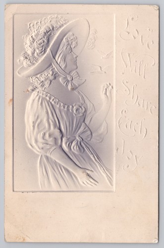 1906 blue embossed lady love - blue,