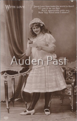 1907 rppc edwardian girl with - 1907,