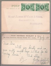 1935 KGV Newman McGlew, Wool Exchange Postal Card. Silver Jubilee