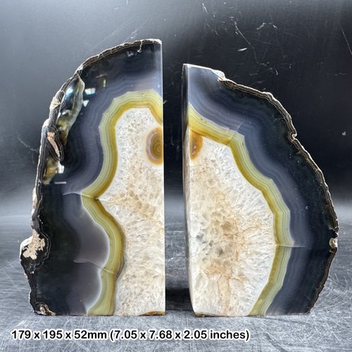 Agate stone bookends - , (pair)