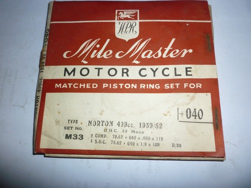 Mile master piston rings - mile,
