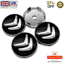 4x Citroen 60mm Alloy Wheel Centre Hub Caps in Black C1 C3 C4 DS3 Most Models UK
