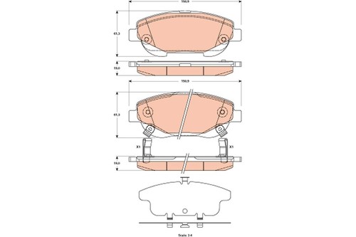 Trw brake pads gdb3518 toyota - trw,