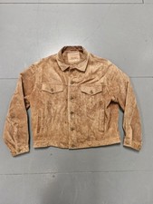 Levi's Suede Leather Trucker Jacket Large Tan Type 3