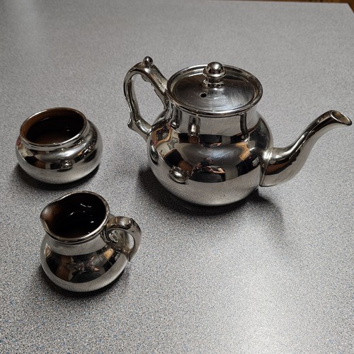Vintage silver luster tea set - vintage,