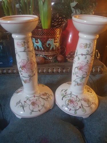 Pair vintage hand painted - vintage,