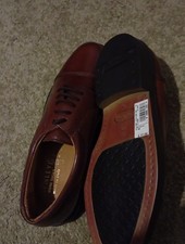 Mens Leather Henley Brown