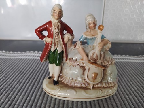 Antique german lady playing - german,