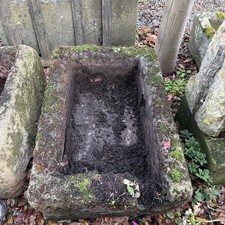 18th C Large Carved Stone  Trough Planter Carved Stone 660mm length 