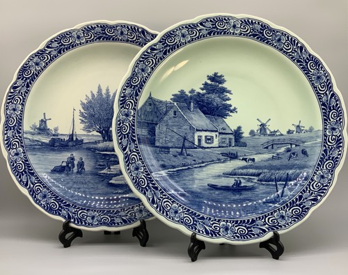 Pair huge delft faience blue - delft,