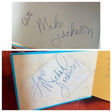 MICHAEL JACKSON plus J 5 signed TWICE! 100% original autograph book 1972 & 1988!