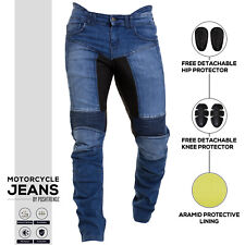 Men Stretch Panel Motorcycle