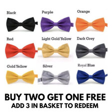 Mens Bow Tie Wedding Party Solid Colour Adjustable Fancy Dress Party Necktie ✅✅