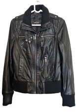Roberto Cavalli Black Leather Jacket Small - Medium
