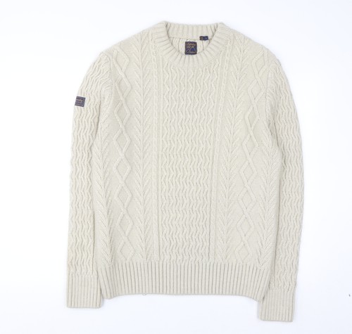Superdry men beige cable - beige,