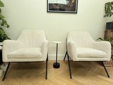 2 x Cult Studio Bailey Accent Armchair, Ivory White Boucle- £400 for the pair!  