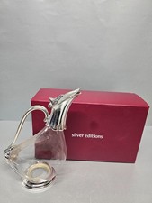 Vintage Silver Editions Crystal Wine Decanter, Duck Spout & Silver-Plated Handle